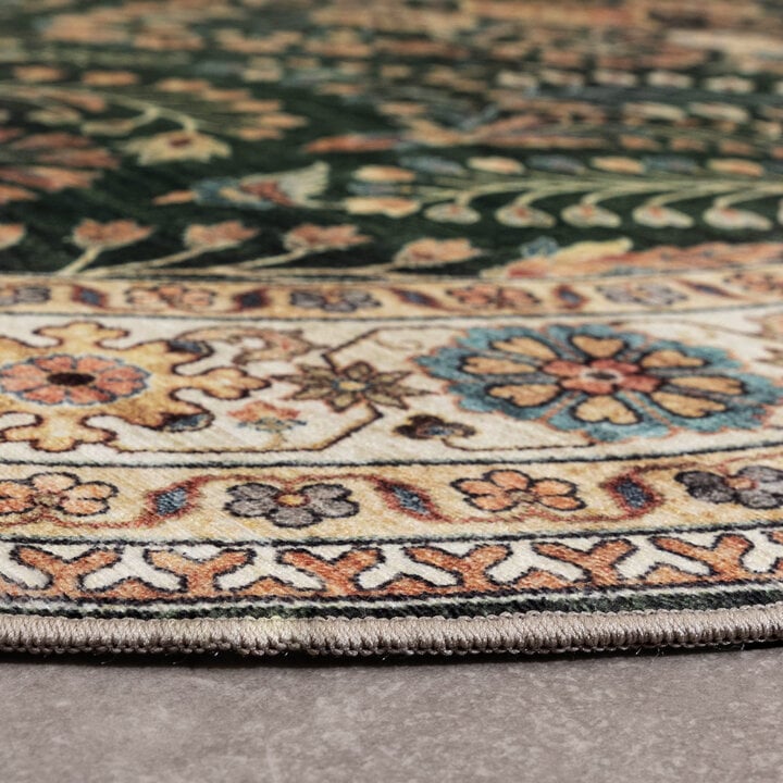 Vintage Gartenteppich Oval - Santo Flora Dunkelgrün - 6