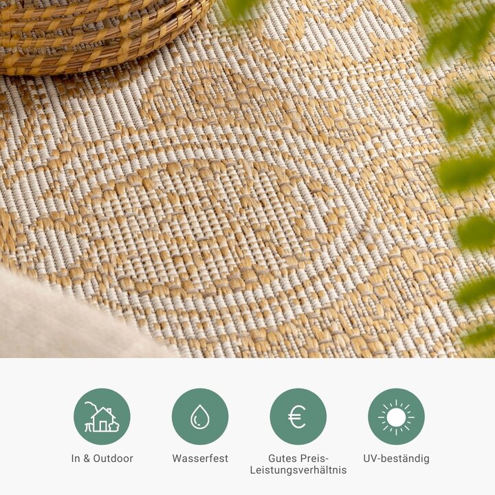 In- & Outdoor Teppich Rund - Summer Oriental Gelb - 5